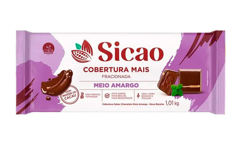 Cobertura Mais Meio Amargo 1,01kg - Sicao