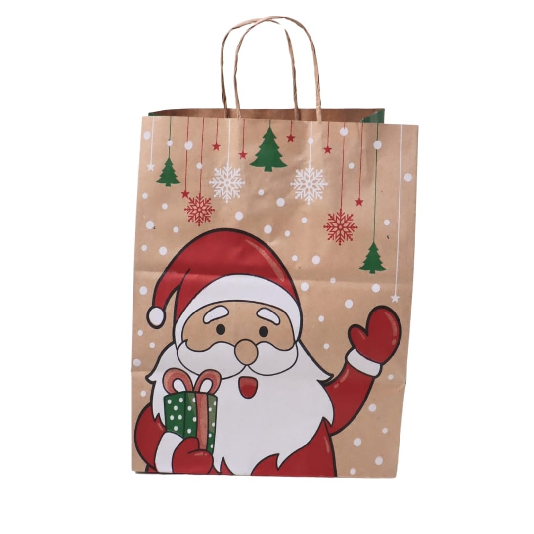 Sacola De Natal Papai Noel 20x15x25cm Unidade