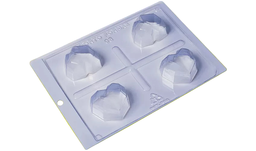 FORMA DE SILICONE TRUFA CORAÇAO DIAMOND COD:03 - PORTO FORMAS
