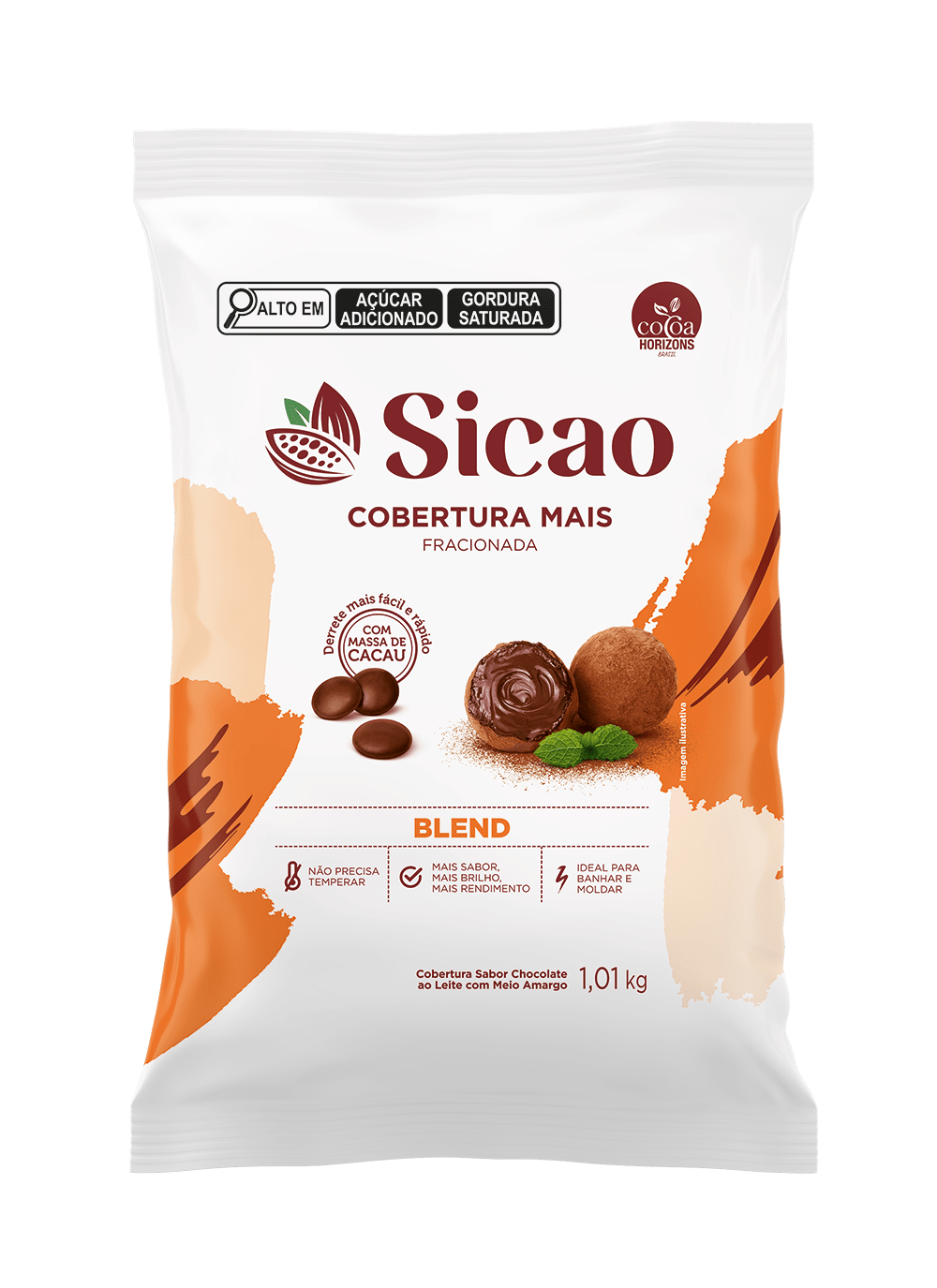 Cobertura Mais Em Gotas Blend 1,01 kg - Sicao