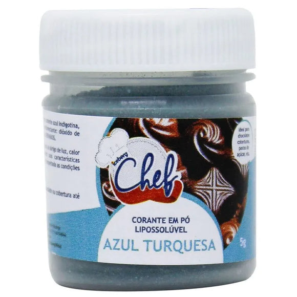 Corante Em Pó Lipossolúvel P/ Chocolate Iceberg 5g - Azul Turquesa