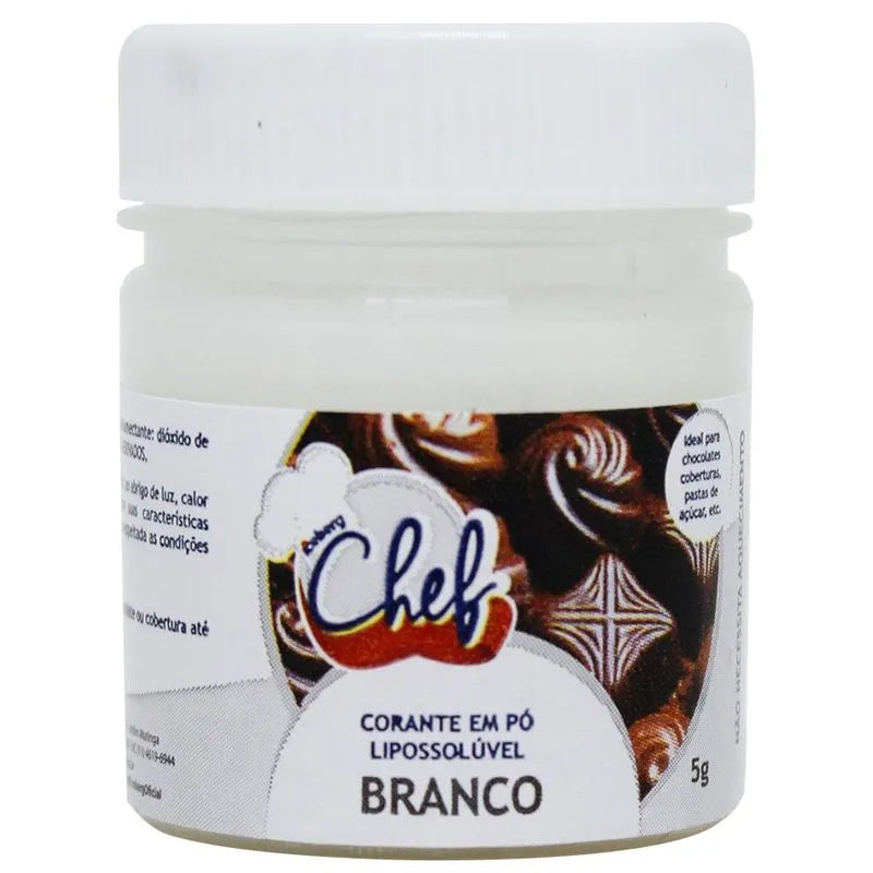 Corante Em Pó Lipossolúvel P/ Chocolate Iceberg 5g - Branco