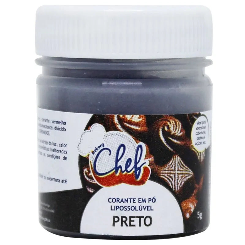 Corante Em Pó Lipossolúvel P/ Chocolate Iceberg 5g - Preto