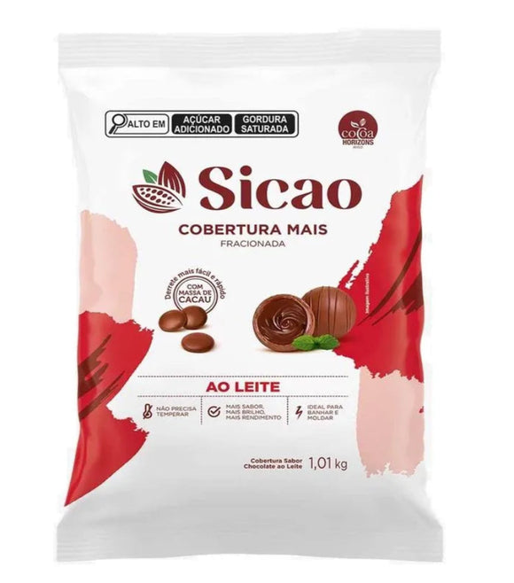 Cobertura Fracionada Mais ao Leite Gotas 1,01kg - Sicao