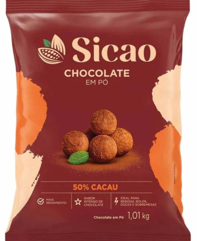 Chocolate Em Pó 50% Cacau 1,01kg - Sicao