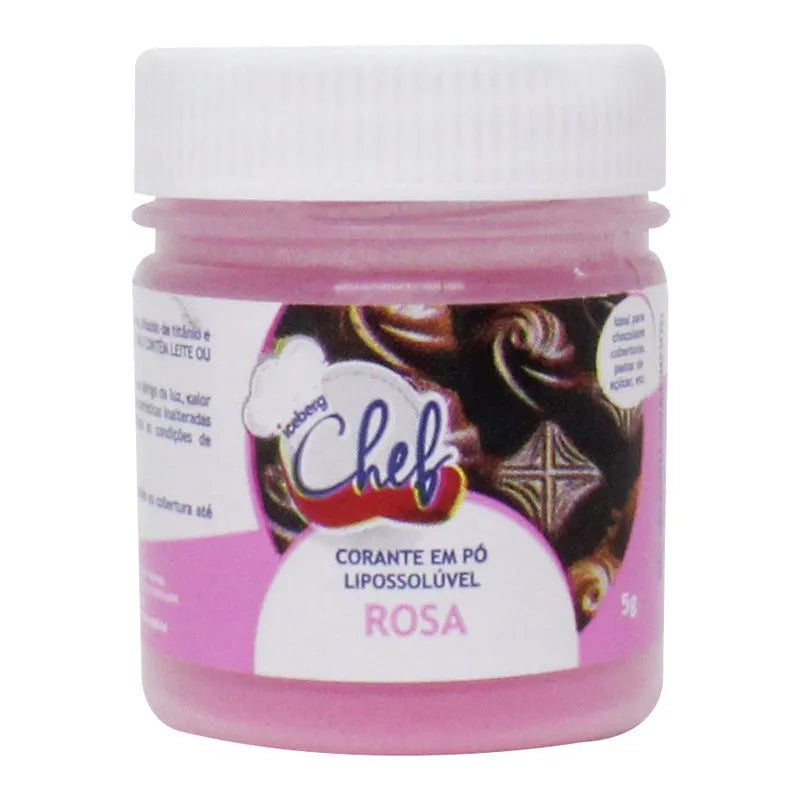 Corante Em Pó Lipossolúvel P/ Chocolate Iceberg 5g - Rosa