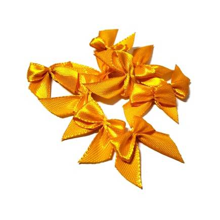 Laço Pronto De Cetim Pequeno Amarelo Ouro (Nº2) C/50 - Mega laços