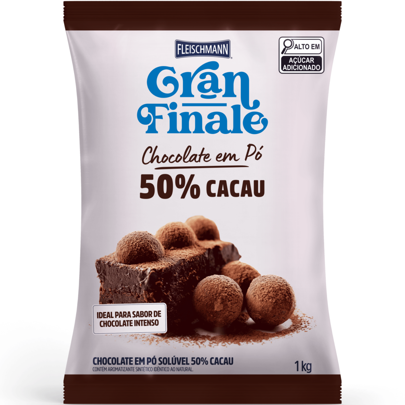 Chocolate Em Pó Solúvel 50% Cacau 1kg - GRANFINALE