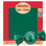 Embalagem P/ Trufas e Bombons Verde Bandeira Liso 14,5x15,5 cm C/100 Unidades Cromus