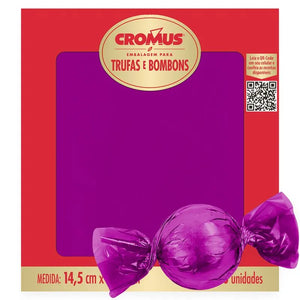 Embalagem P/ Trufas e Bombons Pink Lisa 14,5x15,5 cm C/100 Unidades Cromus