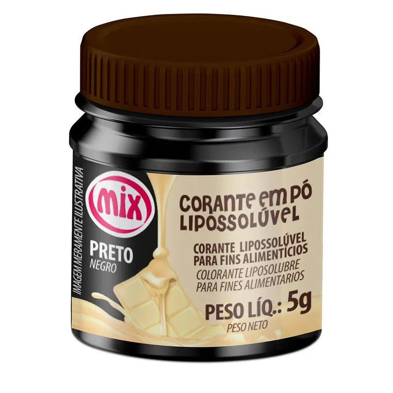 CORANTE EM PÓ LIPOSSOLUVEL PARA CHOCOLATE MIX 5g - PRETO