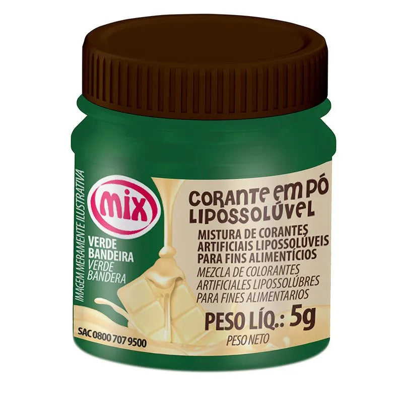 CORANTE EM PÓ LIPOSSOLUVEL PARA CHOCOLATE MIX 5g - VERDE BANDEIRA