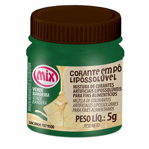 CORANTE EM PÓ LIPOSSOLUVEL PARA CHOCOLATE MIX 5g - VERDE BANDEIRA