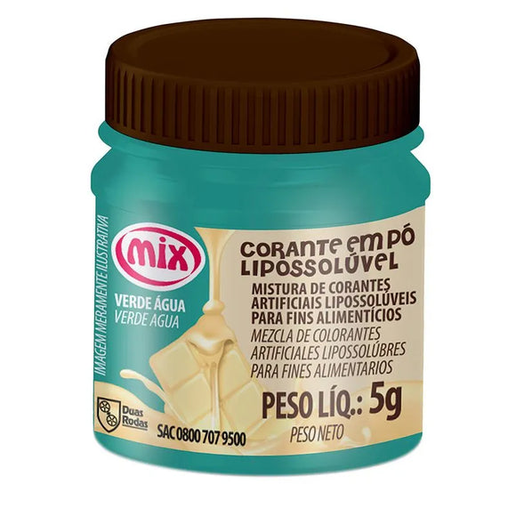 CORANTE EM PÓ LIPOSSOLUVEL PARA CHOCOLATE MIX 5g - VERDE ÁGUA