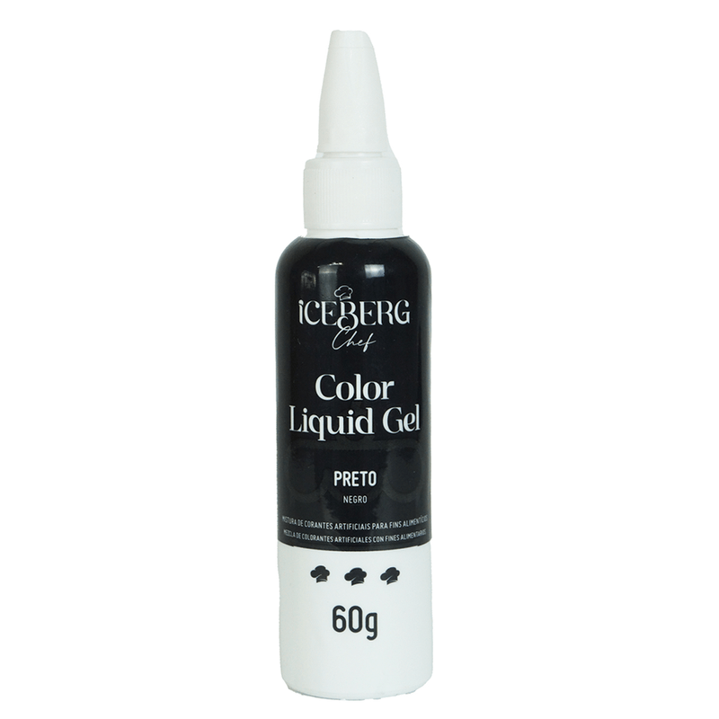 Corante Liquid Gel Color 60g Iceberg - Preto Extra Forte