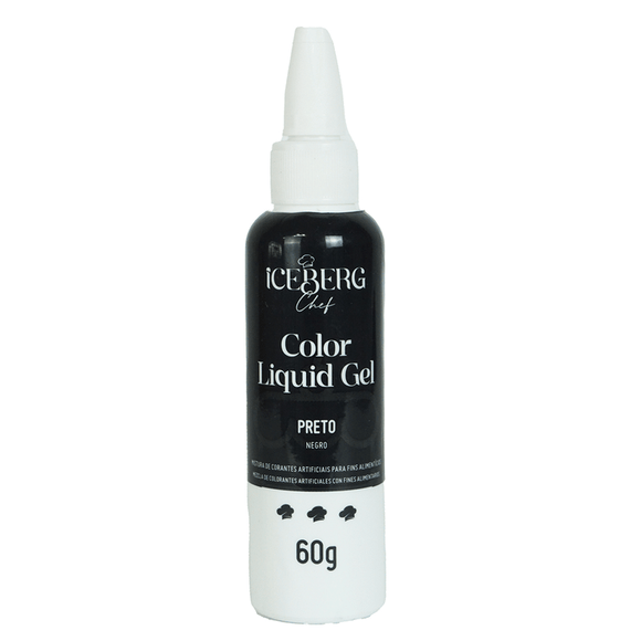 Corante Liquid Gel Color 60g Iceberg - Preto Extra Forte