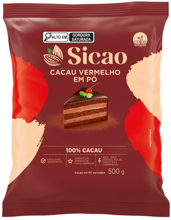 Cacau Em Pó Vermelho 100% 500g - SICAO