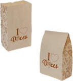 Saco de Papel Kraft unidade Tamanho G 24 x 15,5 x 31 cm - I LOVE DOCES