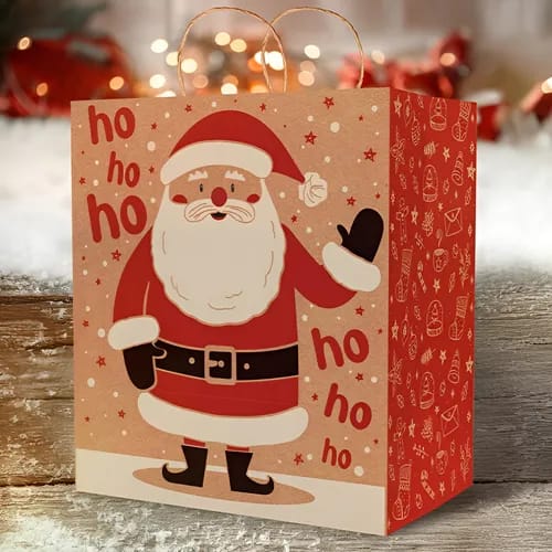 Sacola Conto De Natal Kraft0 22x15x24cm Unidade