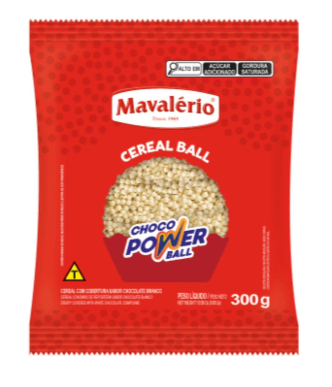 Cereal Micro Ball 300g Chocolate Branco - Mavalério