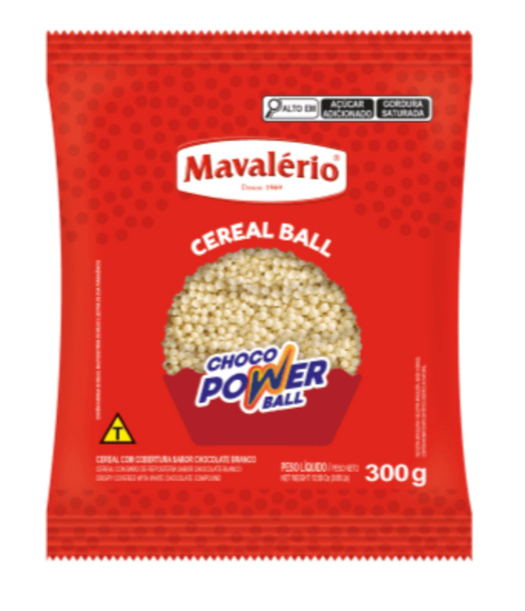 Cereal Micro Ball 300g Chocolate Branco - Mavalério