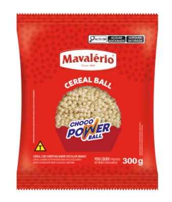 Cereal Mini Ball  Chocolate Branco 300g - Mavalério