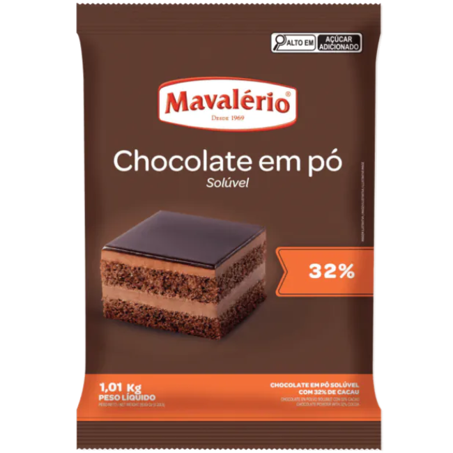 Chocolate Em Pó 32% Cacau 1,01kg - Mavalério