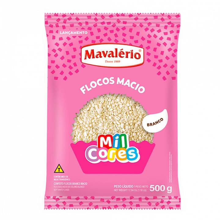 Flocos Macio Branco 500g - Mil Cores Mavalério