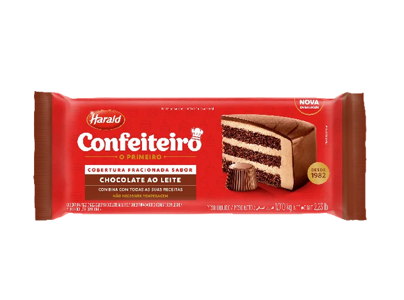 Cobertura Confeiteiro Ao Leite em Barra 1,01kg - Harald