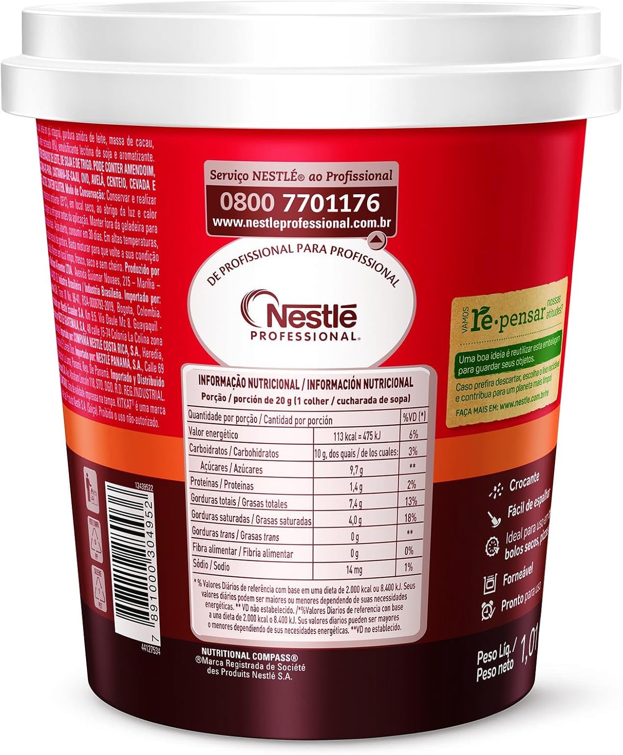 Recheio de Kit Kat 1,01kg - Nestlé