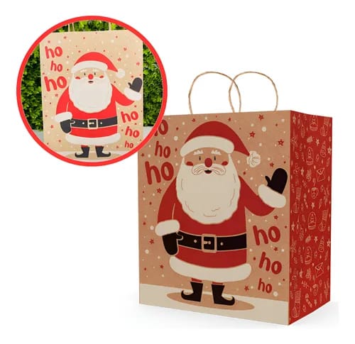 Sacola Conto De Natal Kraft0 22x15x24cm Unidade
