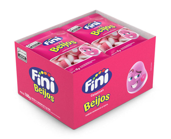Caixinha Mini Beijos de Morango C/12 -Fini