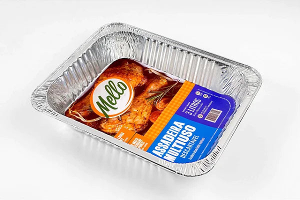 Assadeira De Alumínio Retangular 3L -  Mello