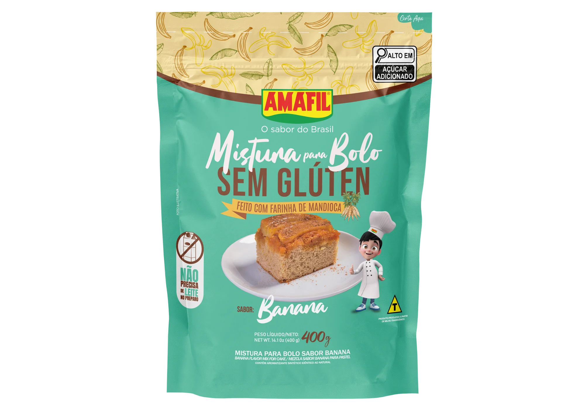 MISTURA BOLO AMAFIL BANANA SEM GLUTEN 400GR