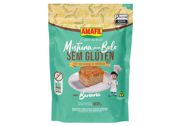 MISTURA BOLO AMAFIL BANANA SEM GLUTEN 400GR