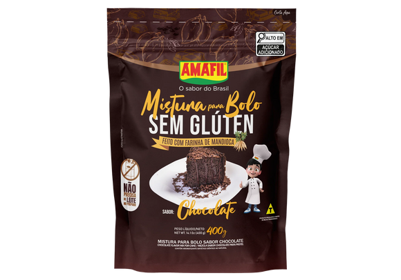 MISTURA BOLO AMAFIL CHOCOLATE SEM GLUTEN 400GR