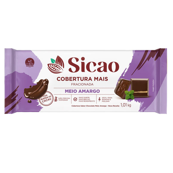Cobertura Sicao mais meio amargo 1,01kg