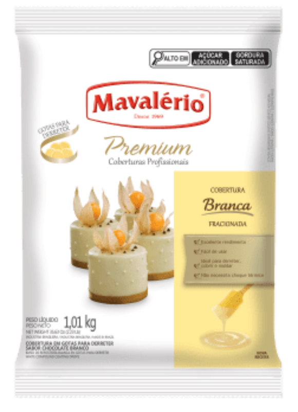 Cobertura Fracionada Premium Mavalério em Gotas 1,01Kg Branco