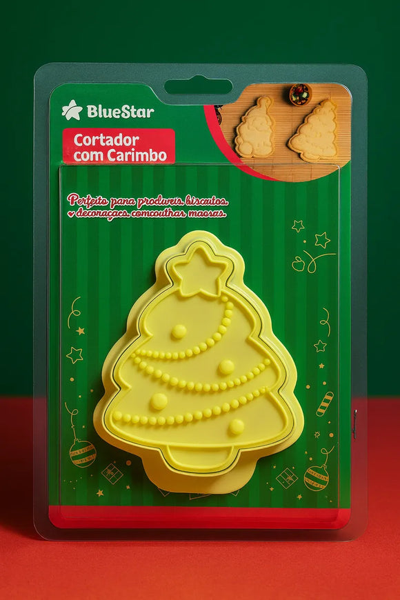 Cortador Com Carimbo Árvore De Natal - Bluestar