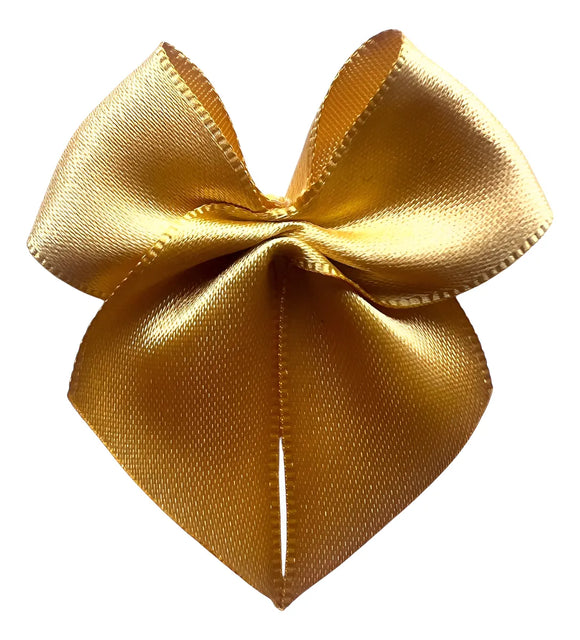 Laço Pronto De Cetim Médio Dourado (Nº3) C/12 - Mega laços