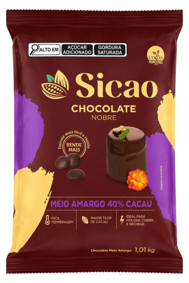 Chocolate Sicao Gotas 1,01KG - MEIO AMARGO 40%