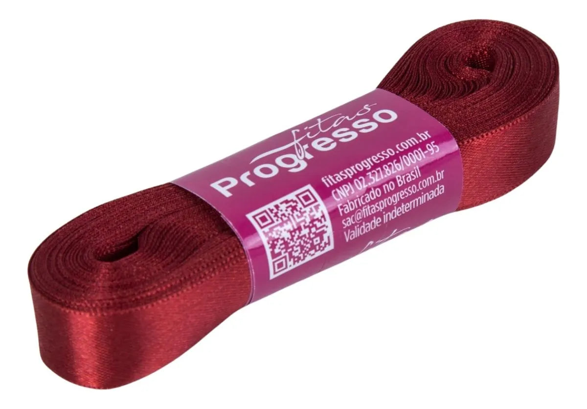 Fita de cetim 10m x 15mm  Progresso - Vermelho 209