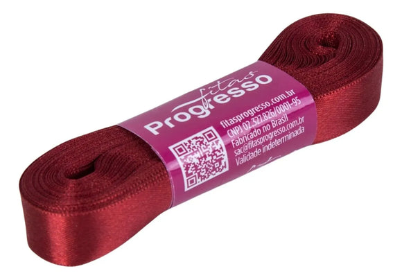 Fita de cetim 10m x 15mm  Progresso - Vermelho 209