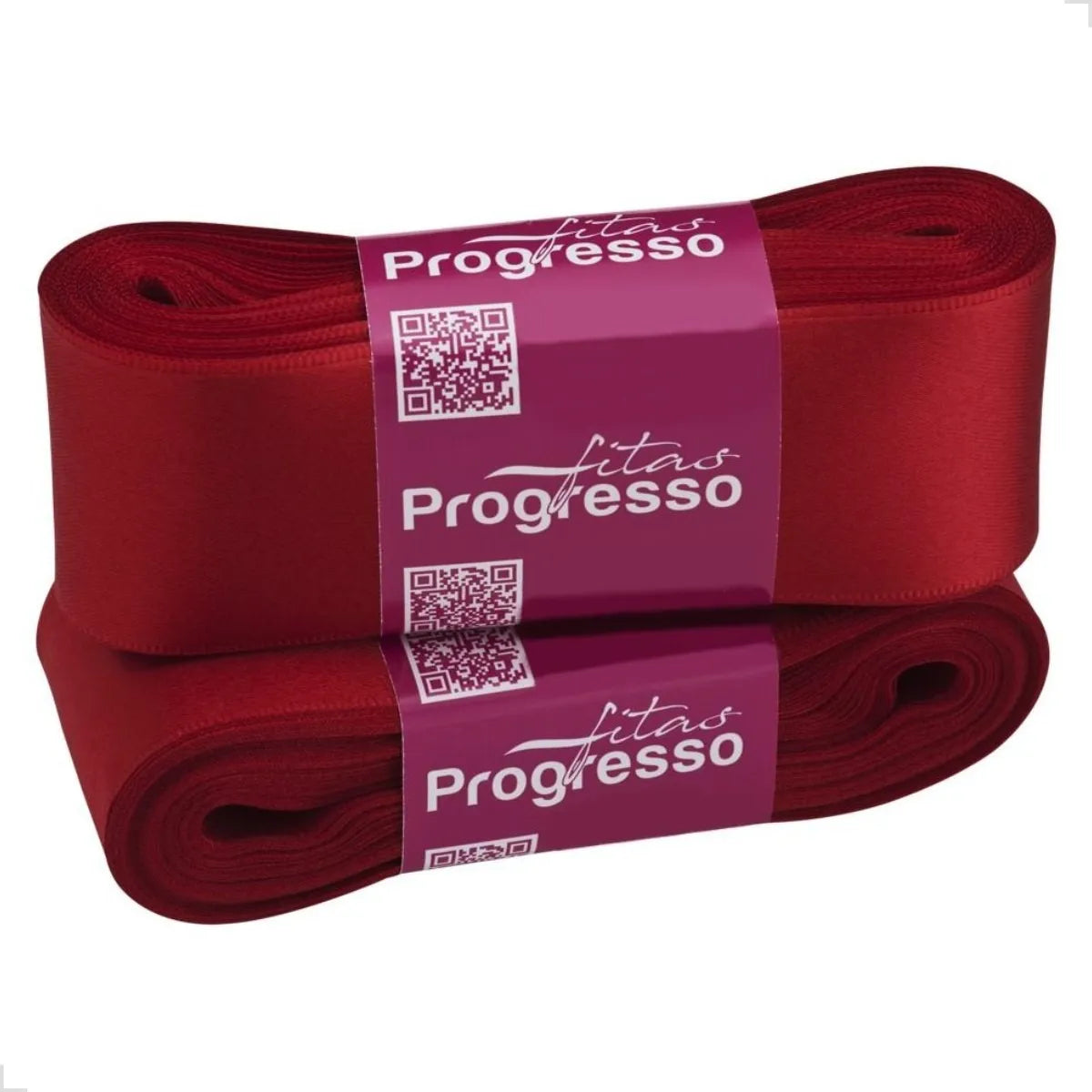 Fita de cetim 10m x 38mm Progresso - Vermelho 209