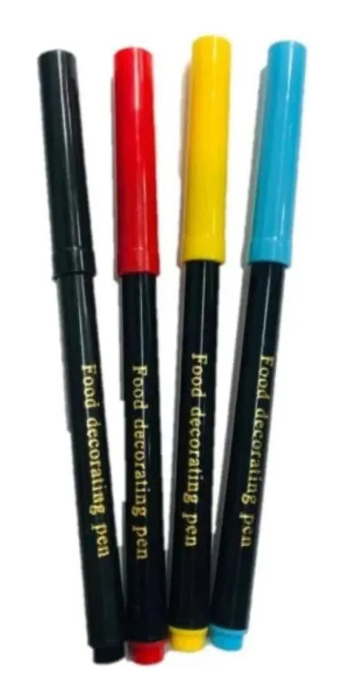 Jogo Caneta Culinária Colorida 4 Peças - Confeitudo