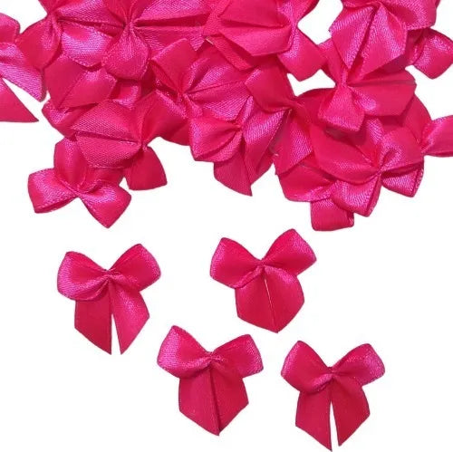 Laço Pronto De Cetim Pequeno Pink (Nº2) C/50 - Mega laços