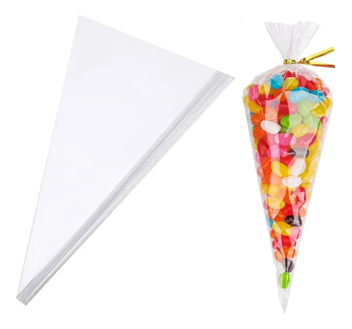 Saco Cone Transparente 10x15Cm C/50- Cromus