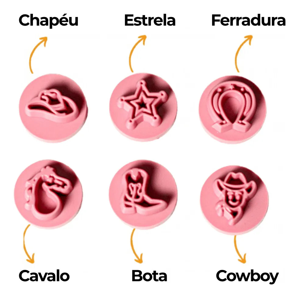 Kit Carimbos Barbie Cowboy 2cm - BlueStar