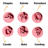 Kit Carimbos Barbie Cowboy 2cm - BlueStar