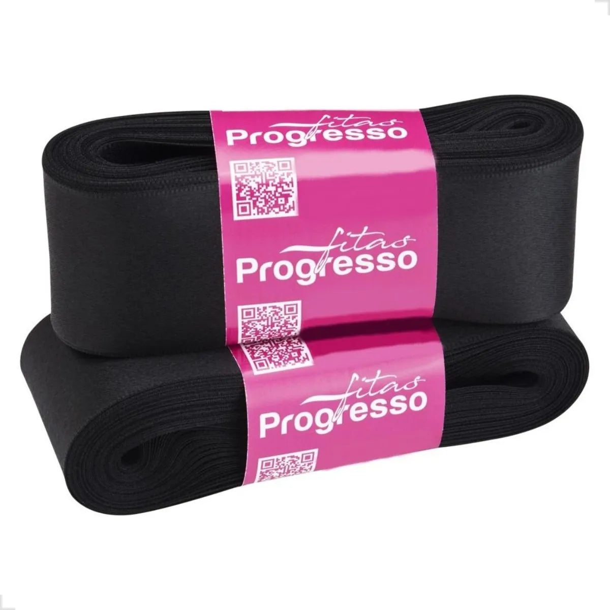 Fita de cetim 10m x 38mm Progresso - Preto 219